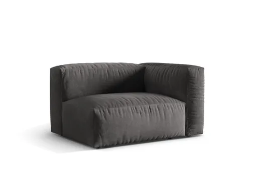 Modul dreapta pentru canapea, 1 loc, Martina-120, Micadoni Home, 121x106x75 cm, catifea, gri