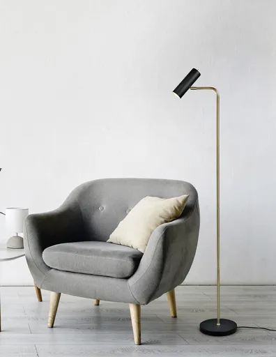 Lampadar Marley, TRIO, 23x39x151 cm, 5W, 1x GU10, metal, bronz mat/negru