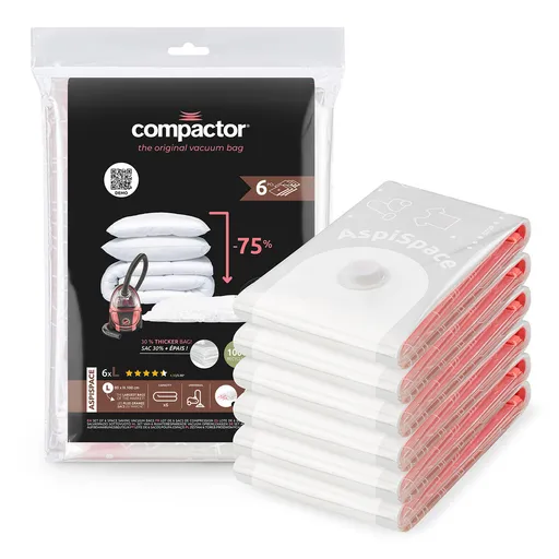 Compactor Set de saci de depozitare sub vidAspispace L 120 l, 80 x 100 cm, 6 buc.