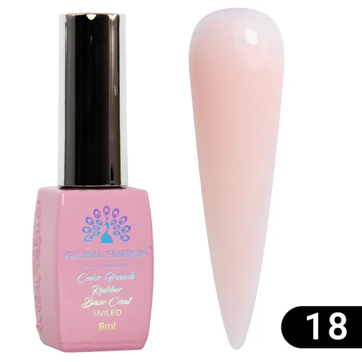 Base Coat Color French, Global Fashion, 8 ml, 18 Nude, TPO Free