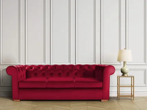 Canapea Oxford Chesterfield, 93x214x75 cm, 3 locuri, Rosu