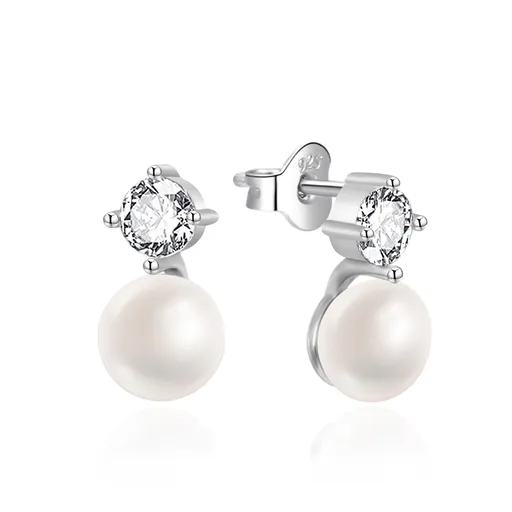 Agato Cercei frumoși din argint cu perlă de apă dulce AGT-E221PW-P