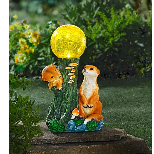 Felinar solar "Pereche de suricate"