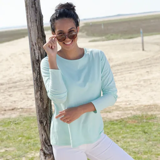 Tricou de culoare solidă cu mâneci lungi