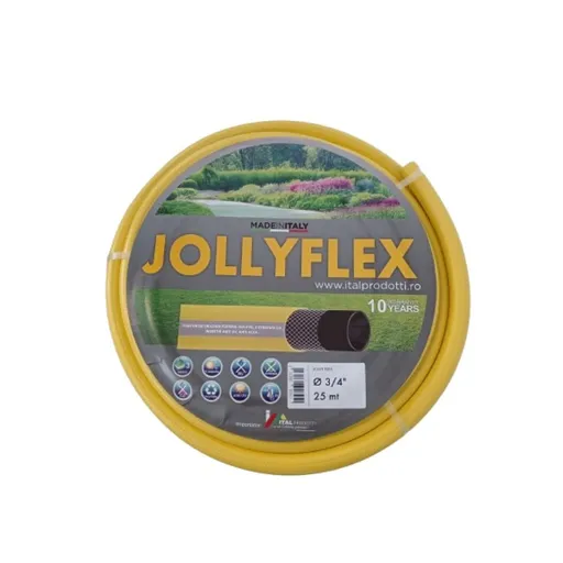 Furtun gradina Jolly Flex, 3 straturi cu insertie, 1/2", rola 25m, anti UV, -10°C/ +60°C
