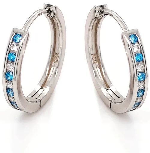 MOISS Cercei rotunzi din argint cu cristale colorate E0000741