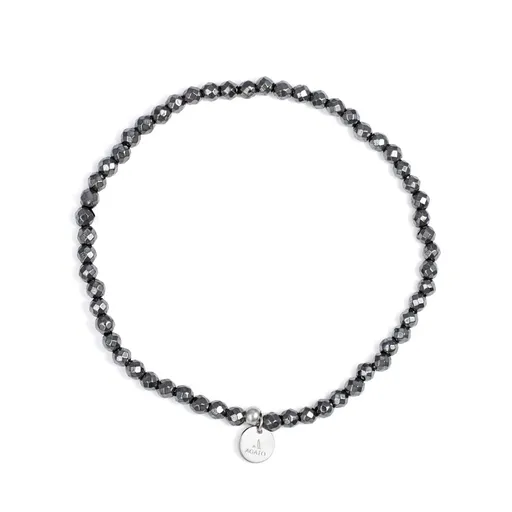 Agato Brățară cu mărgele minerale cu hematit POL-B13/17G