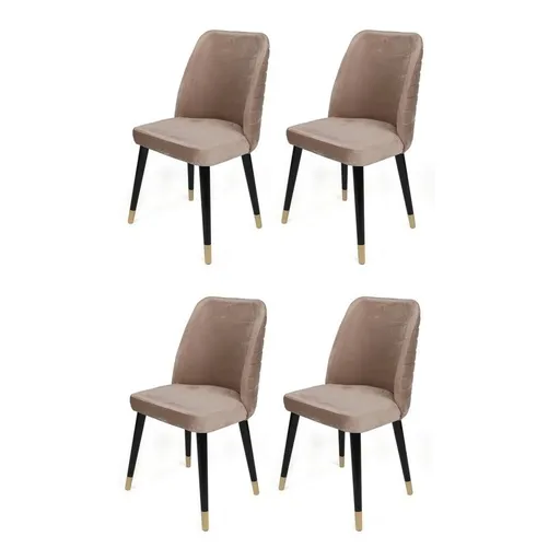 Set de scaune de sufragerie Hugo Beige and Black, 4 buc., bej