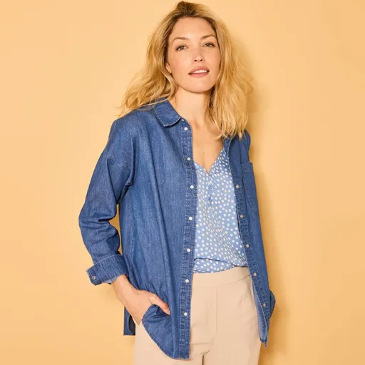 Cămașă supradimensionată din denim