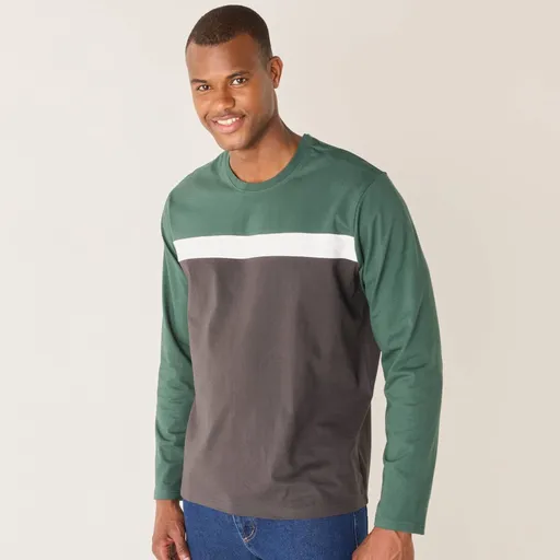 Tricou cu mânecă lungă și nasture pe umăr