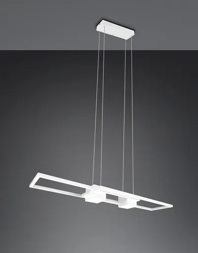 Lustra Albany, TRIO, 100x28x150 cm, 37W, 1x SMD, aluminiu, alb mat