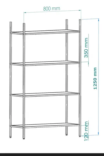 Corp biblioteca, Hanah Home, Marta, 80x126x30 cm, Negru