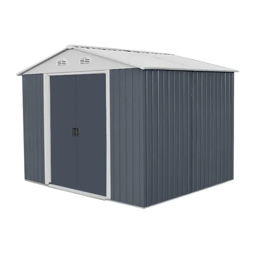 Magazie de gradina pentru depozitare HECHT 8x8 PLUS, cadru si baza metalica, dimensiuni 248 x 248 x 208 cm