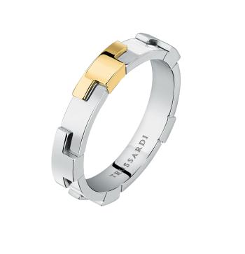 Trussardi Inel bicolor din oțel modern T-Logo TJAXC72 58 mm