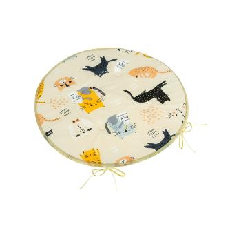 Bellatex Perna de scaun Adéla rotund neted Catgalben , 40 x 40 cm