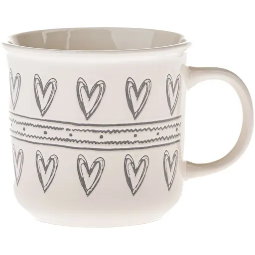Cană din ceramică Inimioare II, 450 ml
