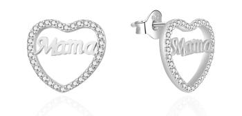 Agato Cercei in formă de inimă cu zircon Mama AGT-E039PW