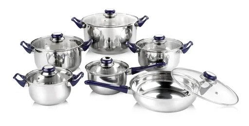 Set de vase din otel inoxidabil 12 buc