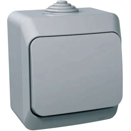 Intrerupator simplu IP44 Schneider Cedar WDE000610, gri