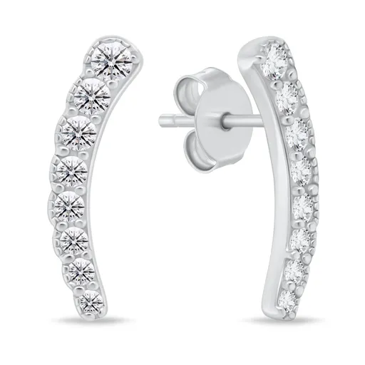 Brilio Silver Cercei lungi din argint cu zirconi EA468W