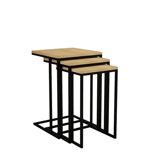 Măsuță Roma Sapphire, 3 bucăți, maro deschis