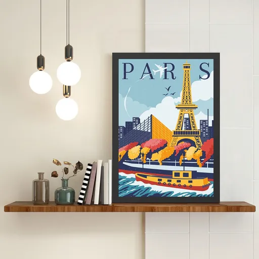 Tablou decorativ, Paris 4 (40 x 55), Polistiren, Multicolor