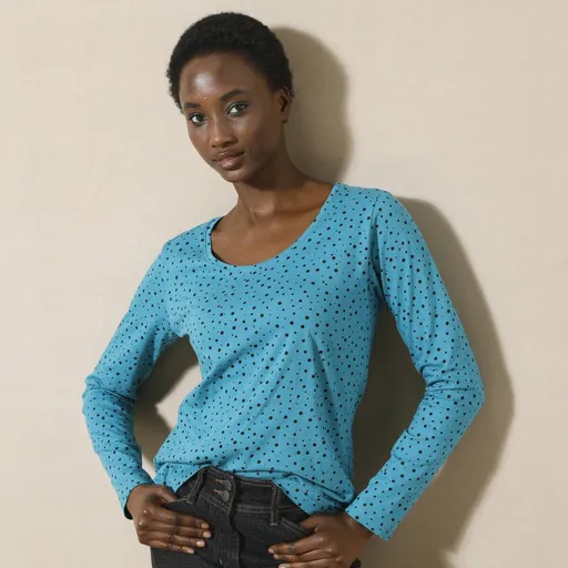 Tricou din bumbac organic cu imprimeu cu buline