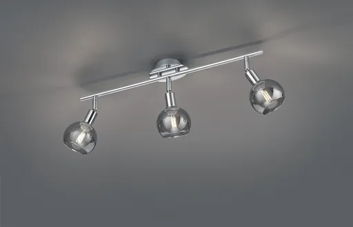 Plafoniera Brest, RL, 58x9x20.5 cm, 15W, 3x E14, metal, argintiu