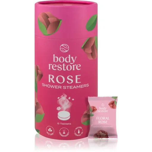 Body Restore Rose Shower Steamers tablete pentru duș cu aromă de trandafiri 6 buc