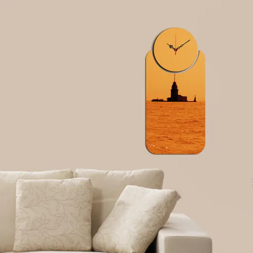 Ceas de perete, YMS-05, Dimensiune: 68 x 32 cm, Multicolor