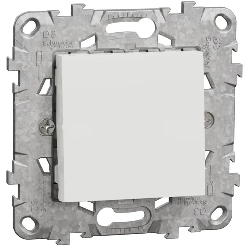 Intrerupator simplu 10A cu suport fixare si gheare Schneider Noua Unica NU520118Z, alb
