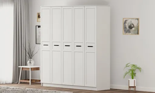 Dulap pentru haine, Hanah Home, Rb-168-01-004, 175x184x52 cm, Alb mat