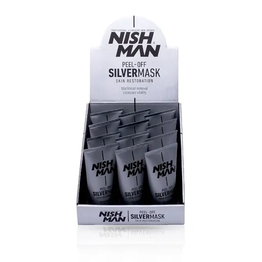 Pachet NISH MAN - Masca pentru Puncte Negre - 150ml - Silver - 12 buc