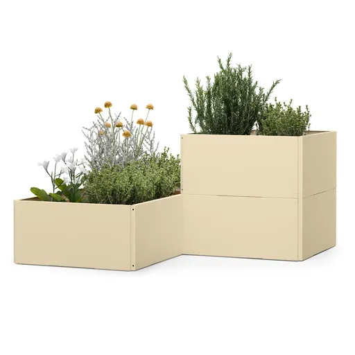 Blumfeldt Ghiveci de grădină Versagrow cu 12 module, formă individuală, grosime 1 mm, oțel inoxidabil