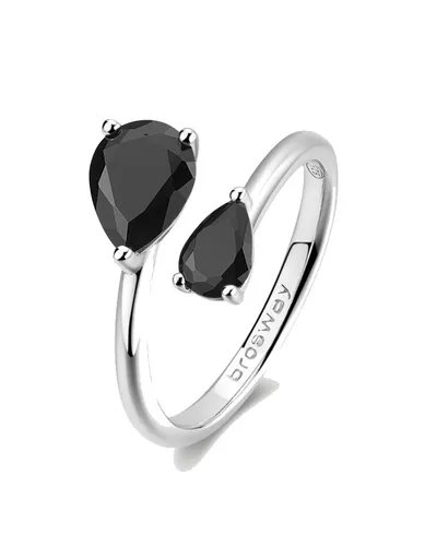 Brosway Inel deschis de argint Mystery Black Fancy FMB119 54 mm