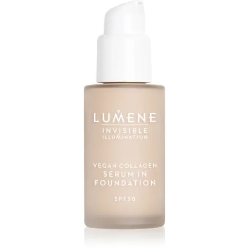 Lumene Invisible Illumination Vegan Collagen Serum in Foundation make-up cu textura usoara cu efect de nutritiv SPF 30 0.5 30 ml