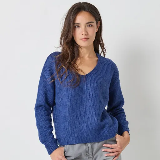 Pulover lejer cu decolteu în V