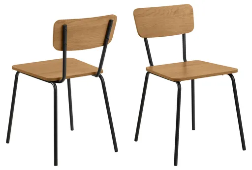 Scaun Peru, Actona, 45.6x52.5x75 cm, otel, stejar salbatic mat