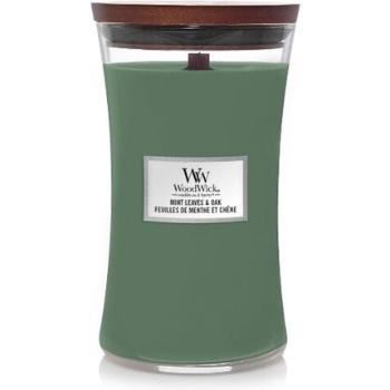 WoodWick Lumânare parfumată mare Mint Leaves & Oak 609,5 g