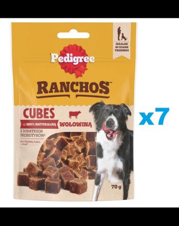 PEDIGREE Ranchos Cubes cu vita 7x70 g gustari caini