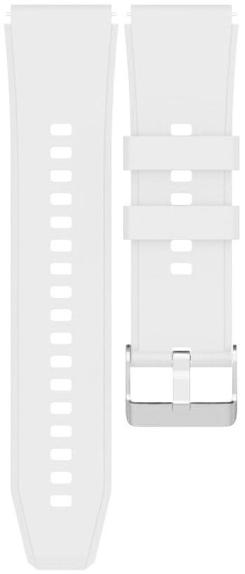 4wrist Curea din silicon cu cataramă argintie 22 mm - White