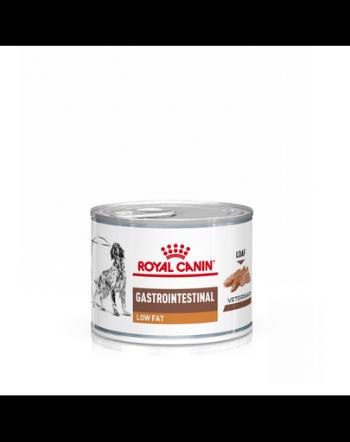 ROYAL CANIN Veterinary Gastrointestinal Low Fat 200 g pate continut redus de grasime pentru caini cu tulburari gastrointestinale