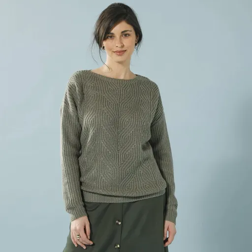 Pulover mic cu guler rotund și mânecă lungă