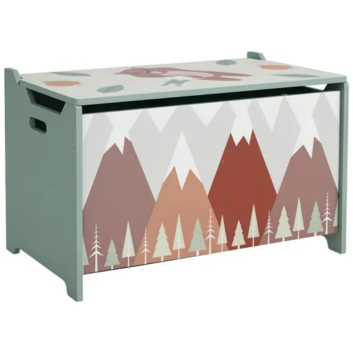 ZONEKIZ Cutie de depozitare, cutie de jucării, capac, design drăguț, Verde | Aosom Romania