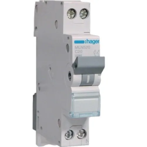 Siguranta automata 1P+N, 20A, curba C, 6kA Hager MJN520
