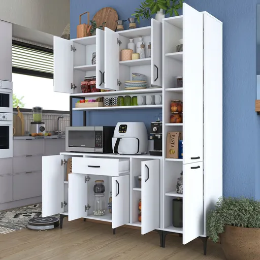 Dulap multifunctional, Hanah Home, JE134, 160x198.6x40 cm, Alb