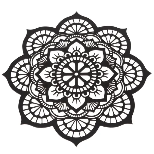 Decorațiune de perete sculptată din lemn Mandala, 35 x 35 x 1 cm