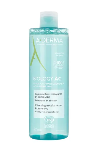 A-DERMA Apă micelară de curățare Biology AC (Cleansing Micellar Water) 400 ml