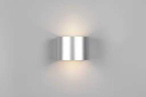 Aplica de perete rotunda pentru exterior Genie, RL NOW, 14x12x10 cm, 1W, 2x SMD, plastic, titaniu