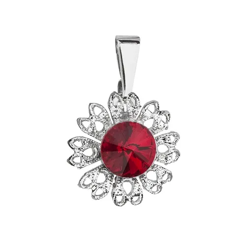Evolution Group - Pavona Pandantiv strălucitor cu cristal roșu Swarovski Floare 54032.3 siam